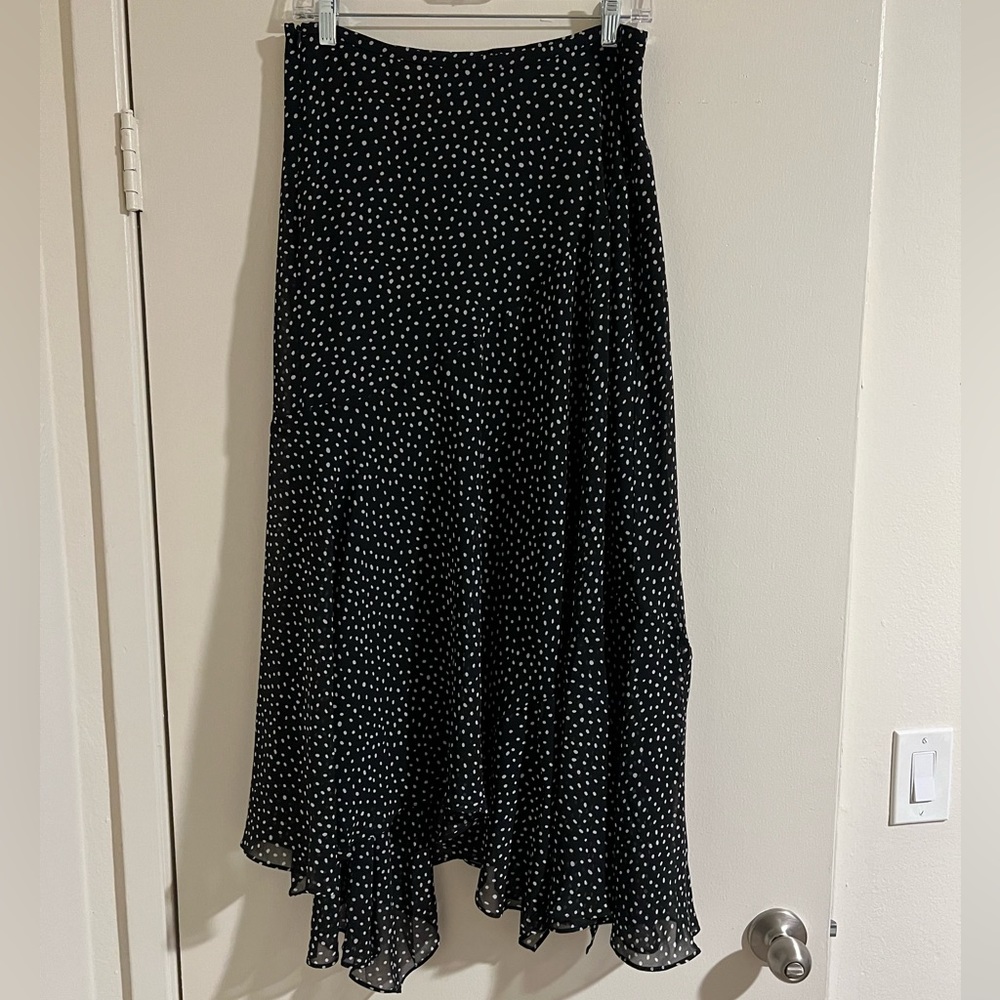 Cabi Polka Dot Maxi High-Low Skirt